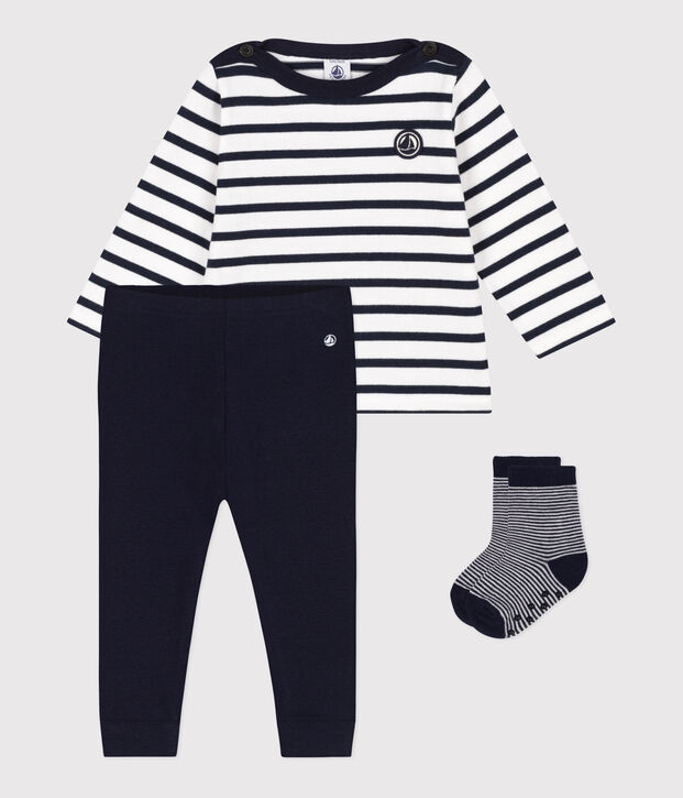 Conjunto de regalo de tres piezas para beb&eacute; multicolor