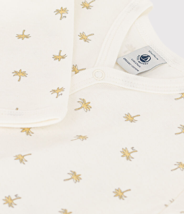 Pelele de algod&oacute;n con palmeras blanco/multicolor