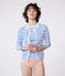 Cárdigan de algodón liso para mujer blanco MARSHMALLOW/azul PERSE