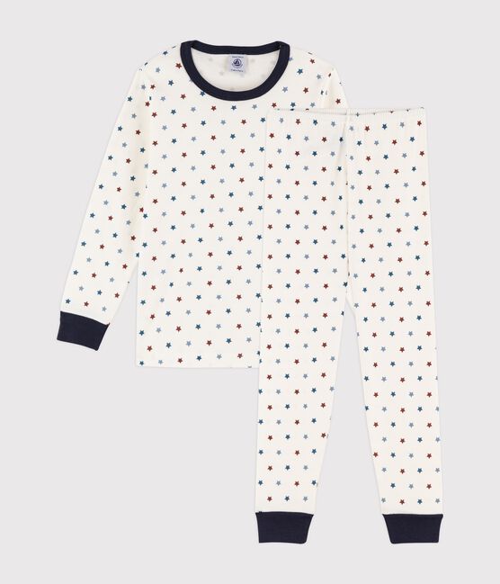 Pijama con estampado de barcos de punto para niño pequeño blanco MARSHMALLOW/blanco MULTICO