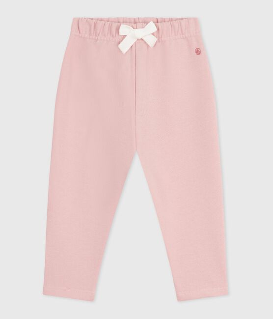 Pantalón liso de algodón para bebé rosa JOLI