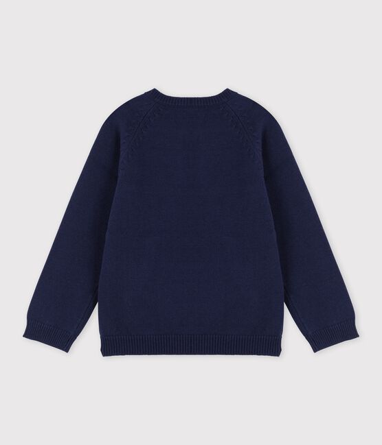 Jersey de lana y algodón de niño azul SMOKING