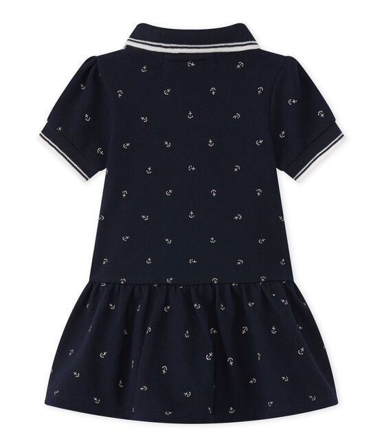 Vestido para niña de manga corta azul SMOKING/blanco FETA