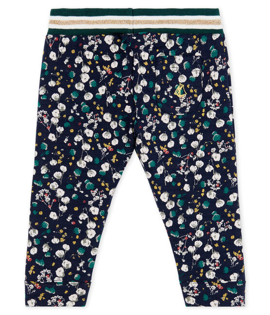 Pantalón de túbico estampado para bebé niña azul SMOKING/blanco MULTICO