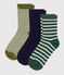 3 pares de calcetines infantiles de algodón a rayas variante 1