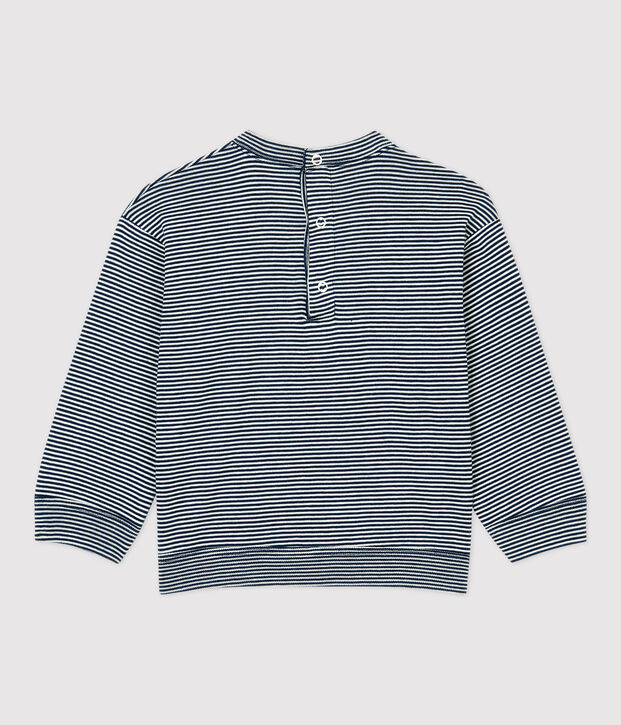 Camiseta de algod&oacute;n de beb&eacute; azul/blanco