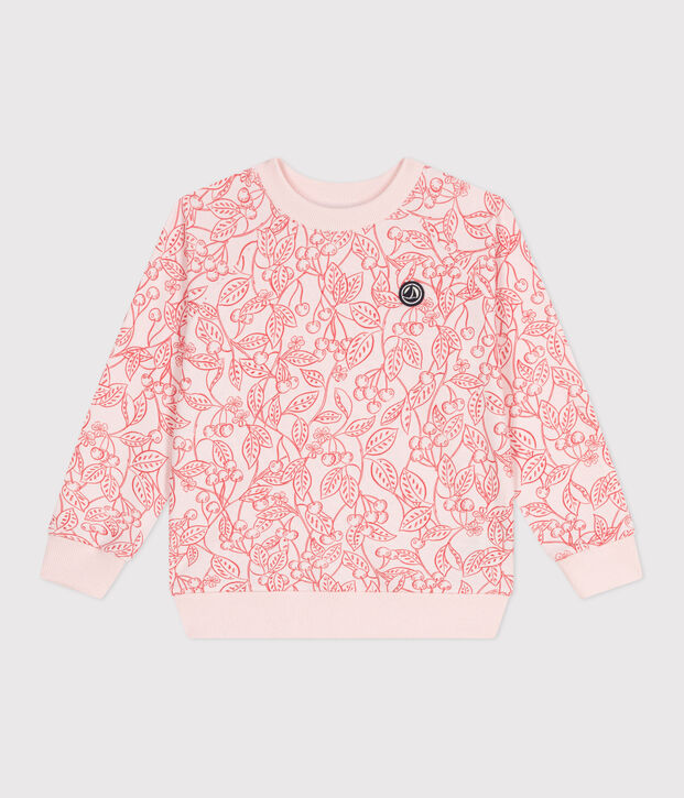 Sudadera infantil de algod&oacute;n con estampado rosa/rojo