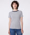 Camiseta La Icónica de algodón a rayas para mujer blanco MARSHMALLOW/azul SMOKING