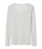 T-shirt femme manches longues col danseuse en coton léger gris BELUGA CHINE