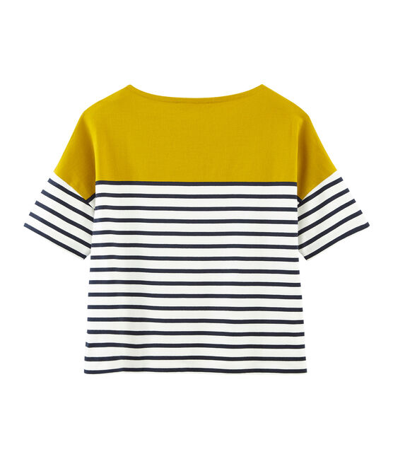 Jersey marinero manga corta para mujer amarillo BAMBOO/blanco MARSHMALLOW/ SMOKING