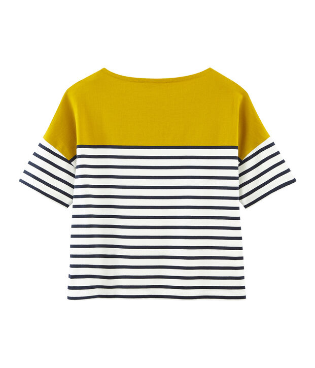 Jersey marinero manga corta para mujer verde/blanco/azul
