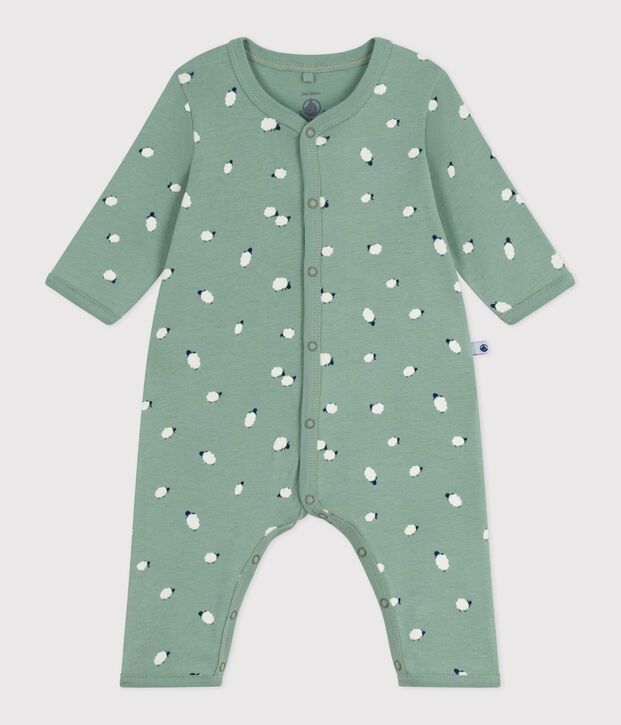 Pijama sin pies de algod&oacute;n estampado para beb&eacute; verde/multicolor