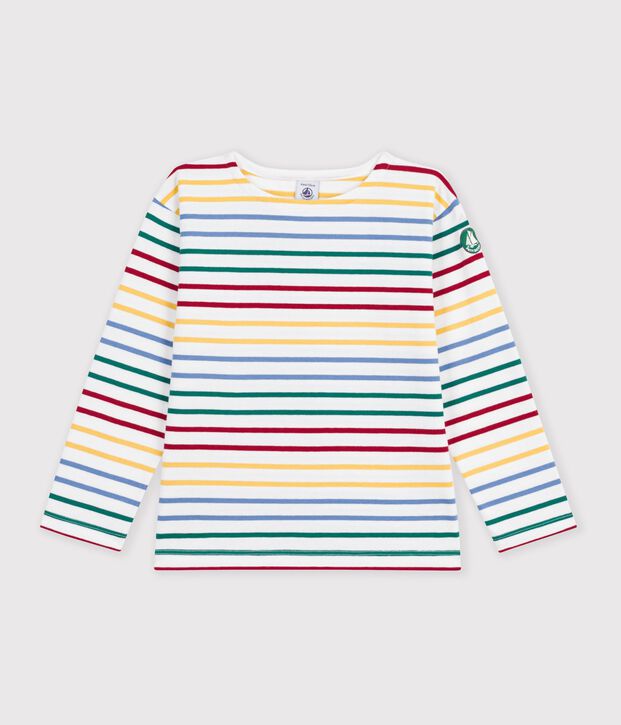 Marinera infantil de algod&oacute;n blanco/multicolor