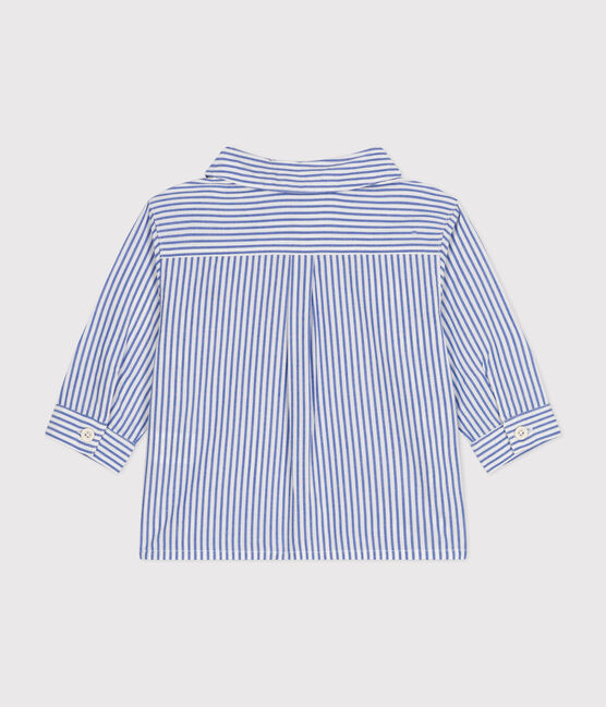 Camisa de popelina a rayas para bebé GAULOISE/ MARSHMALLOW