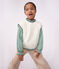 Jersey infantil sin mangas de lana y algod&oacute;n con detalle trenzado blanco