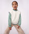 Jersey infantil sin mangas de lana y algod&oacute;n con detalle trenzado blanco