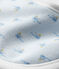 Babero de punto acanalado para bebé azul FRAICHEUR/blanco MULTICO
