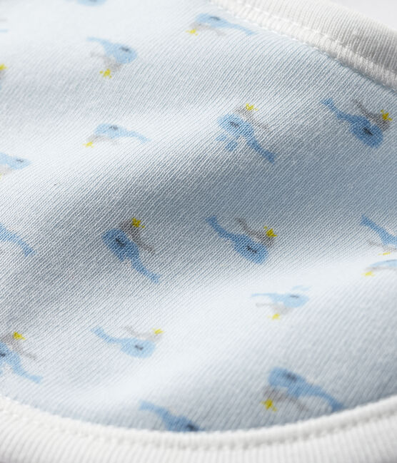 Babero de punto acanalado para bebé azul FRAICHEUR/blanco MULTICO