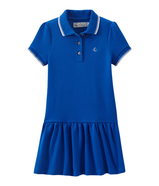 Vestido para niña de manga corta azul PERSE