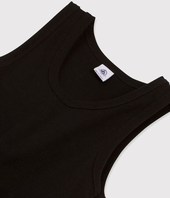 Camiseta de tirantes emblemática de algodón de mujer negro NOIR