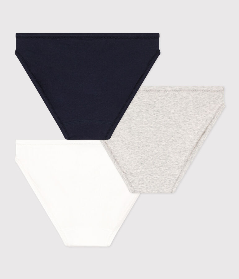 Juego de 3 braguitas de algod&oacute;n para mujer multicolor