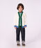 C&aacute;rdigan infantil liso de algod&oacute;n blanco/multicolor