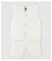 Conjunto de dos piezas de popelina de rayas de bebé niño blanco MARSHMALLOW/blanco MULTICO