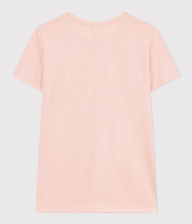 Camiseta LA RECTA de algod&oacute;n con cuello redondo para mujer rosa