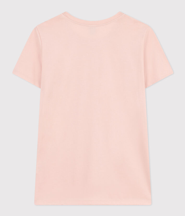 Camiseta LA RECTA de algod&oacute;n con cuello redondo para mujer rosa