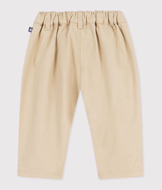 Pantal&oacute;n para beb&eacute; de sarga lisa beige