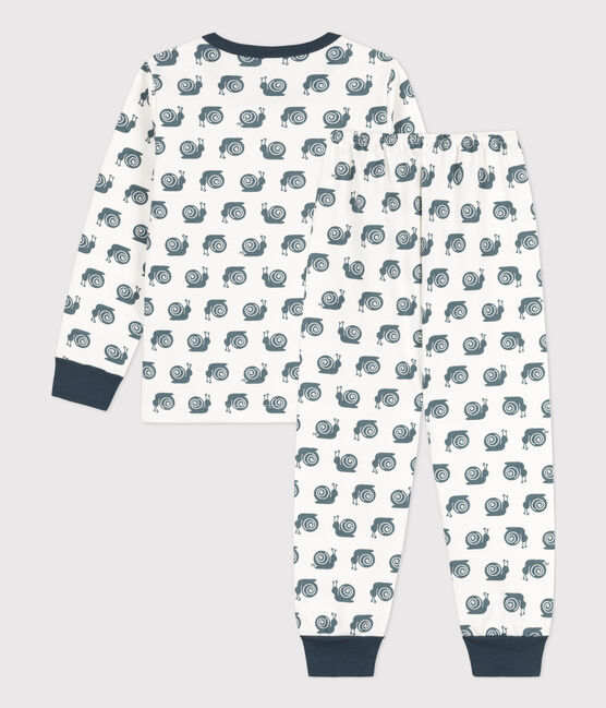 Pijama de felpa con motivo de caracol para niño/niña blanco MARSHMALLOW/ DUCKY
