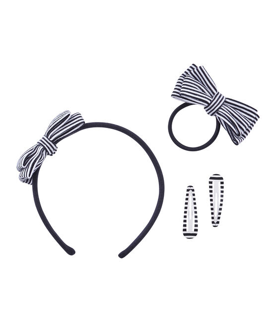 Lote de accesorios infantiles para el cabello femenino azul SMOKING/beige COQUILLE