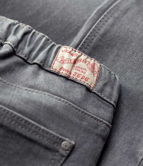 Pantalón slim vaquero de niña gris GRIS FONCE/ DARK GREY