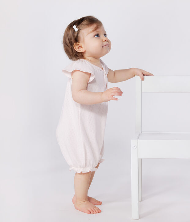 Mono corto de algod&oacute;n liso para beb&eacute; FLEUR