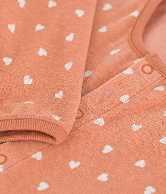 Pijama de terciopelo estampado para bebé SIENNA/ MARSHMALLOW