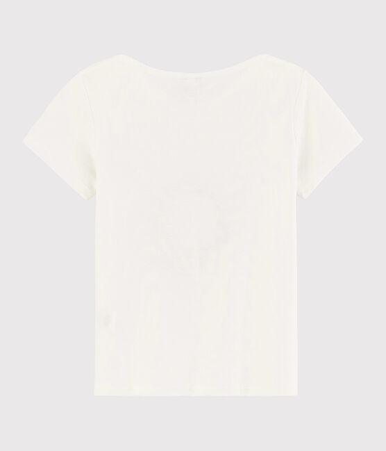Camiseta de manga corta de algodón de niña blanco MARSHMALLOW