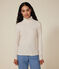 Camiseta Iconique de cuello vuelto de punto de fantasía para mujer beige MONTELIMAR CHINE