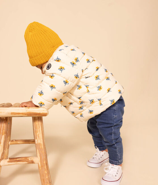 Abrigo estampado con capucha retráctil de bebé blanco AVALANCHE/ MULTICO