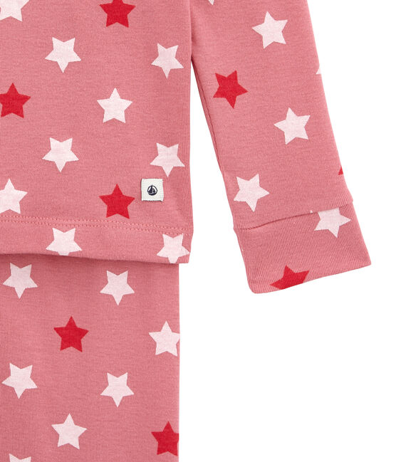 Piajama para niña corte ajustado rosa CHEEK/blanco MULTICO
