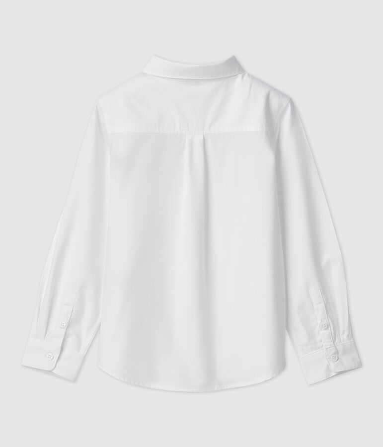 Camisa de algod&oacute;n Oxford de ni&ntilde;o blanco