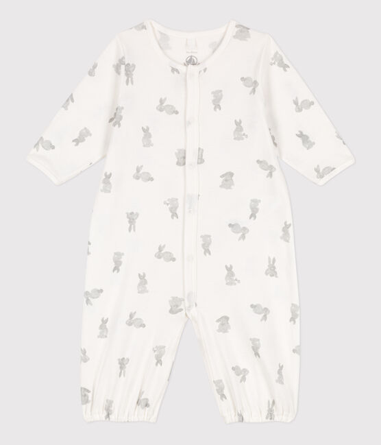 Mono saco de algodón estampado blanco MARSHMALLOW/gris GRIS