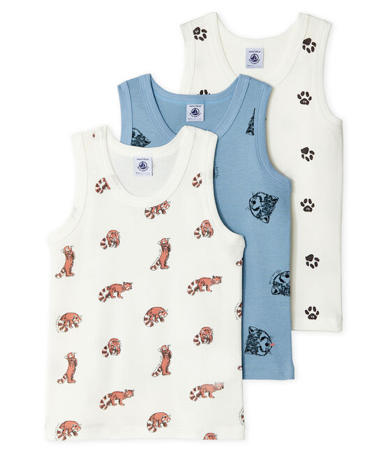 Lote de tres camisetas de tirantes de algodón ecológico para niño variante 1