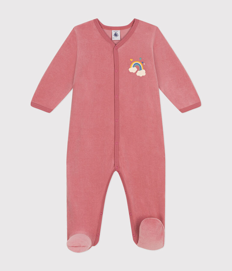 Pijama de terciopelo para beb&eacute; rosa