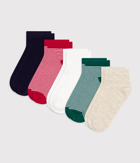 5 pares de calcetines infantiles de algodón a rayas variante 1