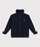 Sudadera infantil de algodón liso con cuello alto con cremallera azul SMOKING