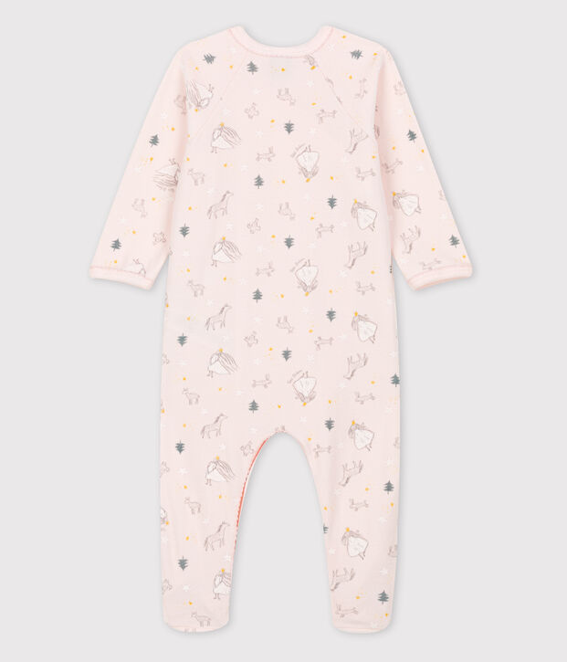 Pelele de beb&eacute; con estampado de princesa de terciopelo de algod&oacute;n org&aacute;nico rosa/multicolor