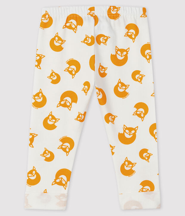 Pantal&oacute;n de mulet&oacute;n para beb&eacute; ni&ntilde;o blanco/amarillo