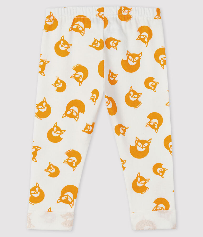 Pantal&oacute;n de mulet&oacute;n para beb&eacute; ni&ntilde;o blanco/amarillo