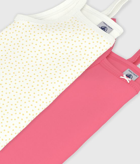 Juego de camisetas infantiles de tirantes de algodón con estampado de lunares variante 1