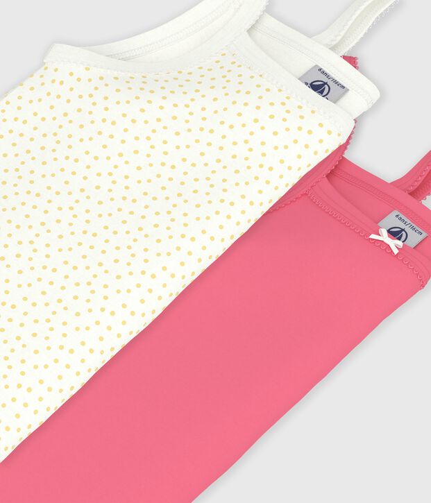 Juego de camisetas infantiles de tirantes de algod&oacute;n con estampado de lunares multicolor